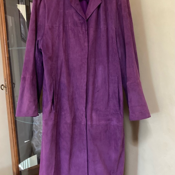 Perfectly Purple Suede Dress Coat - Picture 1 of 8